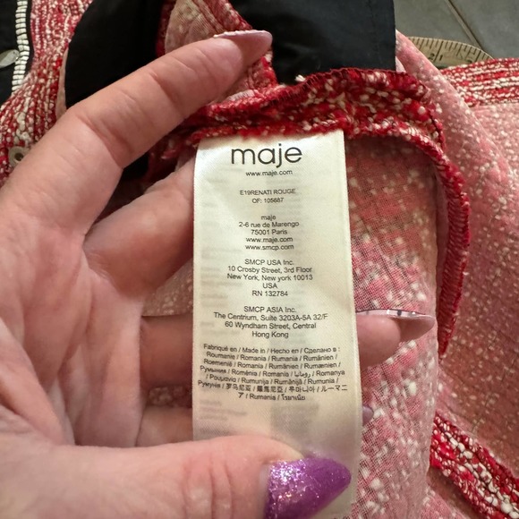 Maje Red and Black Mini Dress - Picture 11 of 14